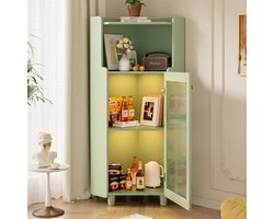 Groene Hoekkast - 63,5 x 124 cm - LED Verlichting - App-besturing - MDF - Groen