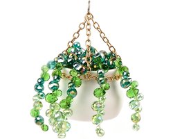 Groene Kralen Succulente Suncatcher met Opknoping Ketting Opknoping Tuin Decor voor Raam Kralen Plant Hanger Kit Indoor Tuin Balkon Decor