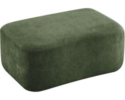 Groene Poef - Frameloze Comfortabele Hocker Woonkamer - Velvet Voetenbank Zonder Montage - 96x69x45 cm - Voetensteun - Woonkamer Groen