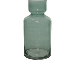 Groene vazen/bloemenvaas 6 liter van glas 15 x 30 cm - Glazen vazen voor bloemen en boeketten