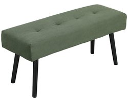 Groene Zitbank 100 x 36 x 45 cm, Polsterbank met Schoenenbank, Getuft Design, Metalen Poten, Zithocker voor Slaapkamer, Woonkamer en Hal, Comfortabel, Stevig, Multifunctioneel en Praktisch