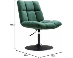 GroenLux Velvet Design Fauteuil – Luxe Scandinavische Armstoel 62D x 55W x 103H cm – Donkergroen (Mobili Bella)