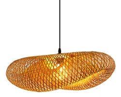Groenovatie Bamboe Hanglamp - Handgemaakt - Naturel - 45x18 cm
