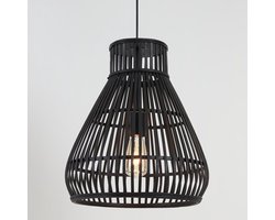 Groenovatie Bamboe Hanglamp - Handgemaakt - Zwart - ⌀47 cm