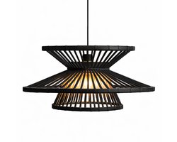 Groenovatie Bamboe Hanglamp - Handgemaakt - Zwart - ⌀60 cm
