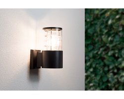 Groenovatie Buiten Wandlamp - Modern Design - E27 Fitting - Waterdicht IP54 - Mat Zwart