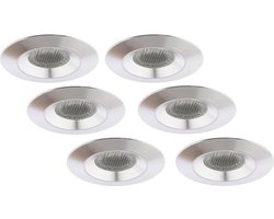 Groenovatie Inbouwspot LED - 3W - Rond - Waterdicht IP54 - Dimbaar - 6-Pack - Aluminium