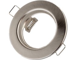 Groenovatie Inbouwspot - Rond - RVS Look - Ø 80 mm - Satijn