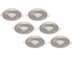 Groenovatie Inbouwspot - Rond - Waterdicht IP44 - Satijn - MR16 Fitting - 6-Pack