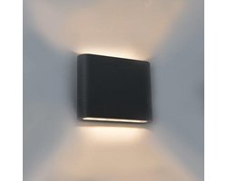 Groenovatie LED Wandlamp - 6W - Rechthoekig - 115x90x28 mm - Warm Wit - Zwart