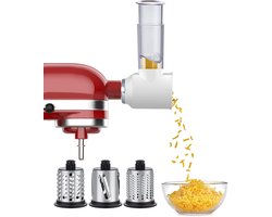 Groentesnijder voor kitchenaid keukenmachine, Snijder Versnipperaar hulpstuk voor kitchenaid accessoires, Groentesnijder Kaasrasp set voor kitchenaid accessoires , Wit