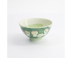 Groen/Witte Kom met kikker figuur - Kawai - 11.5 x 6cm 300ml