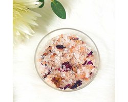 Grof Himalaya Badzout met Rozenblaadjes - 1kg - Natuurlijk en Verfrissend - Perfect voor Ontspanning en Decoratie