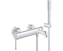 GROHE Essence Badkraan met omstel en koppelingen met douchegarnituur Chroom