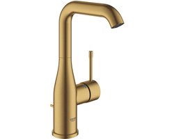 GROHE Essence New Wastafelkraan - Hoge draaibare uitloop - Met trekwaste - Cool sunrise geborsteld (mat goud) - Waterbesparend
