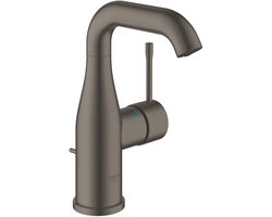 GROHE Essence New Wastafelkraan – Medium - Met trekwaste - Hard graphite geborsteld (mat antraciet) - Waterbesparend