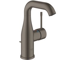 Grohe Essence wastafelmengkraan M-size met waste en hoge uitloop hard graphite geborsteld
