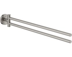 GROHE Essentials handdoekhouder met twee draaibare armen - Supersteel (rvs)