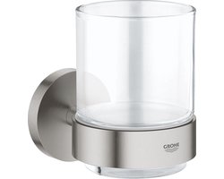 GROHE Essentials Houder Met Glas - SuperSteel (RVS-look)