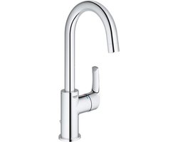 GROHE Eurosmart waterbesparende wastafelkraan l-size met ketting chroom