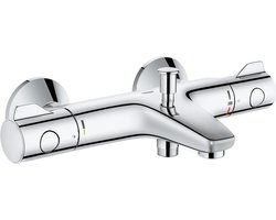 GROHE Grohtherm 800 Thermostatische Badkraan - 15 cm - Waterbesparend - Met omstelling - Inclusief koppelingen - Chroom