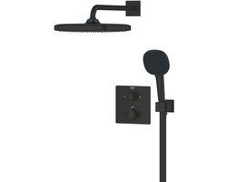 GROHE QuickFix Precision inbouw douchesysteem - Vierkant opbouwdeel - Matte Black