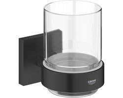 GROHE QuickFix Start Cube glas met houder - Glas/Metaal - Matte Black