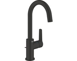 GROHE QuickFix Start eengreeps wastafelmengkraan waterbesparend - Incl. draaibare uitloop en pop-up waste - L-Size - Matte Black