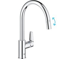 Grohe Start Edge - Keukenkraan met uittrekbare vuistdouche, chroom 30551000