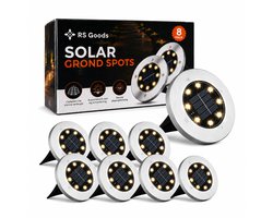 Grond Spots op Zonne Energie - 8 Stuks - Solar Tuinverlichting - Tuinverlichting op Zonne Energie - Tuinverlichting - Tuinverlichting op Zonneenergie - Buitenlamp - Tuin - Verlichting - Tuinlamp