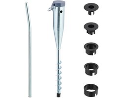 grondanker parasol en droogmolen - met adapters - voor 25 - 55 mm - staal - grijs