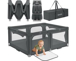 Grondbox / Baby Box – Zeer Snel Inklapbaar – 150x180 cm – voor Thuis en Tuin – 0-48 maanden – Veilige kinderbox – Draagtas – Compact na Inklappen – Speelbox met Ademend Gaas – 2 Zij-ingangen met rits – Lionelo Florence Easy Fold