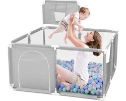 Grondbox - Speelbox - Grondbox Baby - Playpen - 128x128x66cm - Grijs