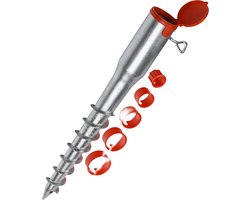 Grondhuls - 55xØ7 cm - zilver - rood