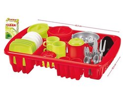 Groot Afdruiprek met Servies voor Kinderen - Inclusief Borden, Glazen en Bestek