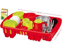 Groot Afdruiprek met Servies voor Kinderen - Inclusief Borden, Glazen en Bestek