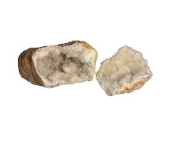 Groot bergkristal geode paar uit Marokko - 2,3 kg - volledige geode - individueel gefotografeerd