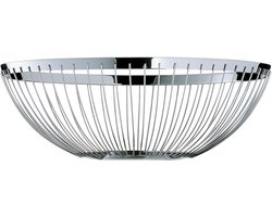 Groot Decoratieve Fruitschaal - 26 cm Zilver Broodmand Metaal Cromargan Roestvrij Staal Gepolijst Fruitschaal