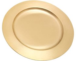 Groot kaarsenbord met messing rand - 1 stuk - goud - Ø17cm