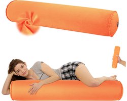 Groot Opblaasbaar Zijslaapkussen Rond Ne9kkussen Voor Volwassenen en Kinderen 120x20cm