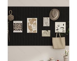 Groot prikbord, decoratief viltbord, 0,9 cm dik, opvouwbaar displaybord met plakband voor het opplakken van foto's, fotobord voor school, thuis, keuken, kantoorwanden, 60 x 40 cm，zwart