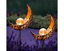 Groot set van 2 stuks Lantaarns voor buiten - tuinverlichting en tuindecoratie - zonnelampen voor de tuin met zonne-energie