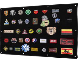 Groot Tactisch Opvouwbaar Patchpaneel voor Patches - Zwart