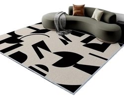 Groot tapijt, luxe tapijt voor woonkamer, grote tapijten, geometrische vloermatten, slaapkamer, nachtkastjes, hal, voetmat, speelmatten, woondecoratie voor terras, camping, picknick, dek, camper，80*120cm