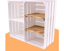 Groot Vintage Houten Rek met Vijf Vakken voor Diverse Opslag en Decoratie