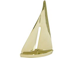 Groot Zeiljacht - Messing - 20 X 31 Cm - Maritieme Decoratie - Nautisch Woonaccessoire - Klassiek Scheepsornament