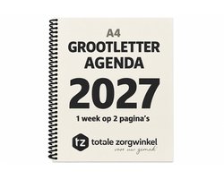 Grootletter Agenda 2027 A4 Formaat - Agenda Voor Slechtzienden - Extra Dik Anti-Doordruk Papier - Extra Duidelijk