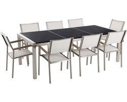 GROSSETO - Tuinset voor 8 - Zwart - Graniet