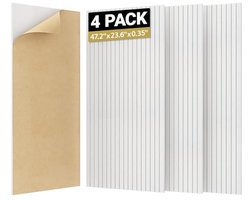 Grote Akoestische Panelen 4 Pack - 120x60cm Zelfklevende Geluiddichte Muurpanelen voor Echo Absorptie