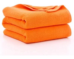Grote badhanddoek - badhanddoek - handdoek/gezichtshanddoek - 70 x 140 cm - 100% katoen - oranje